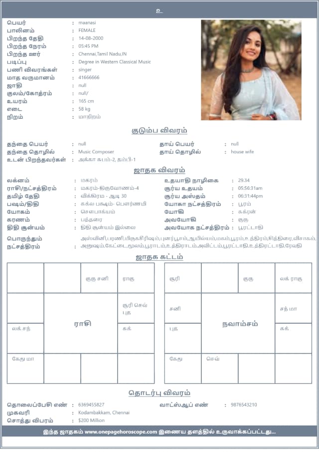 sample bio data template 6